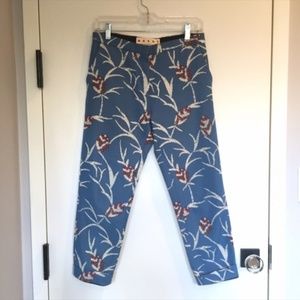 Marni cropped trousers in floral print